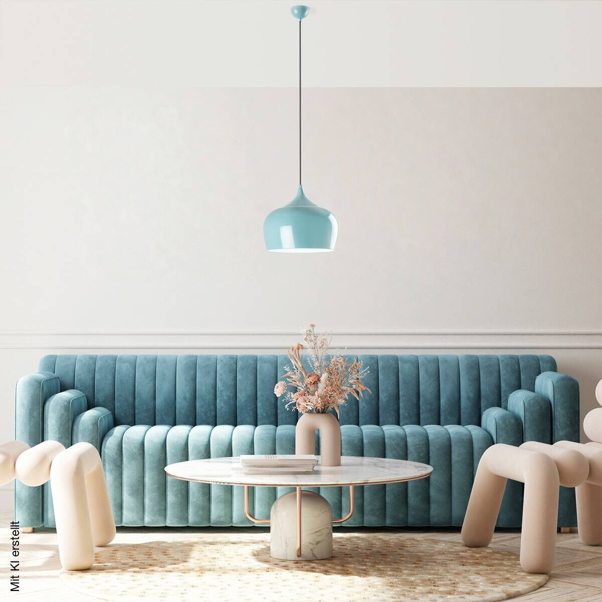 Opviq Pendelleuchte türkis B/H/T: ca. 28x125x28 cm E27 1 Brennstellen