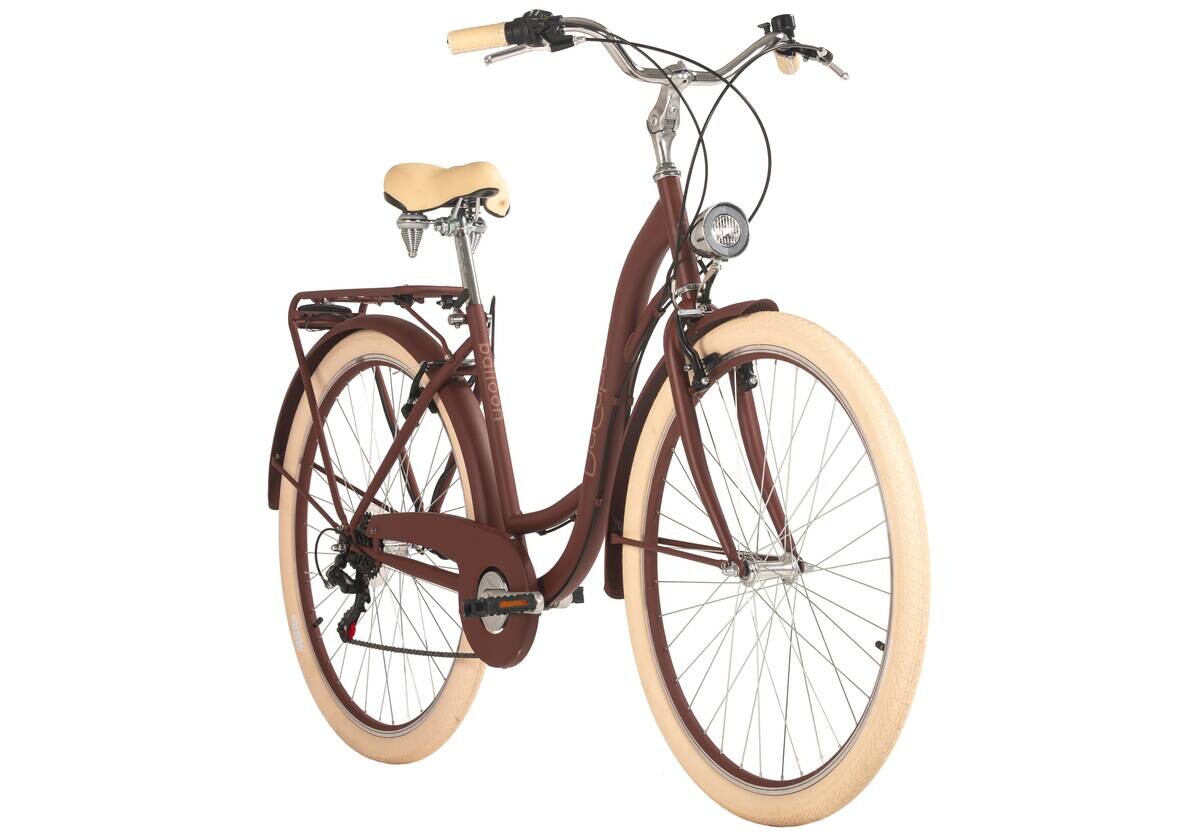 DaCapo City-Bike Balloon 28 Zoll Rahmenhöhe 48 cm 6 Gänge braun braun ca. 28 Zoll