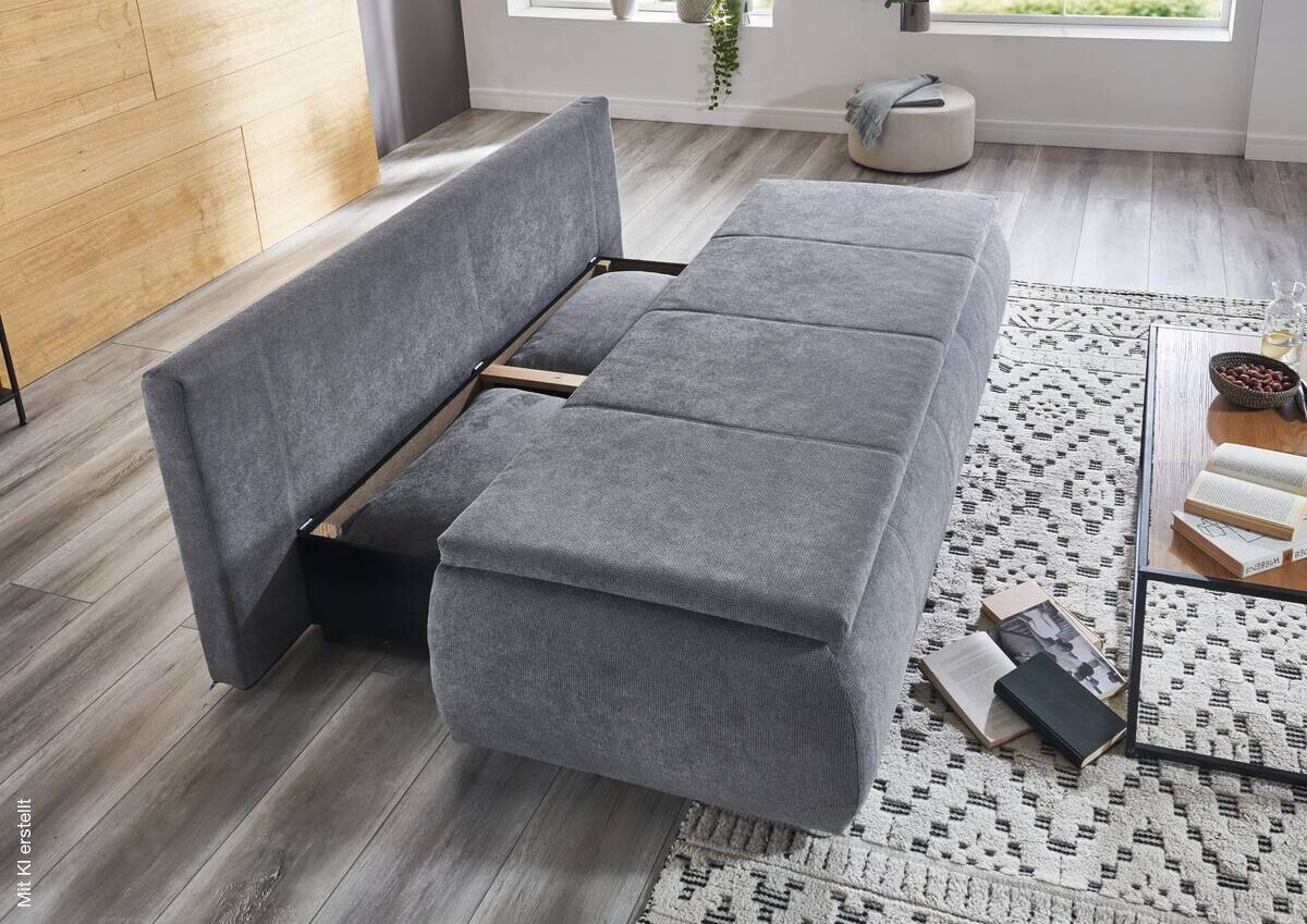 Dauerschlafsofa Lenon grau Microfaser B/H/T: ca. 207x94x90 cm