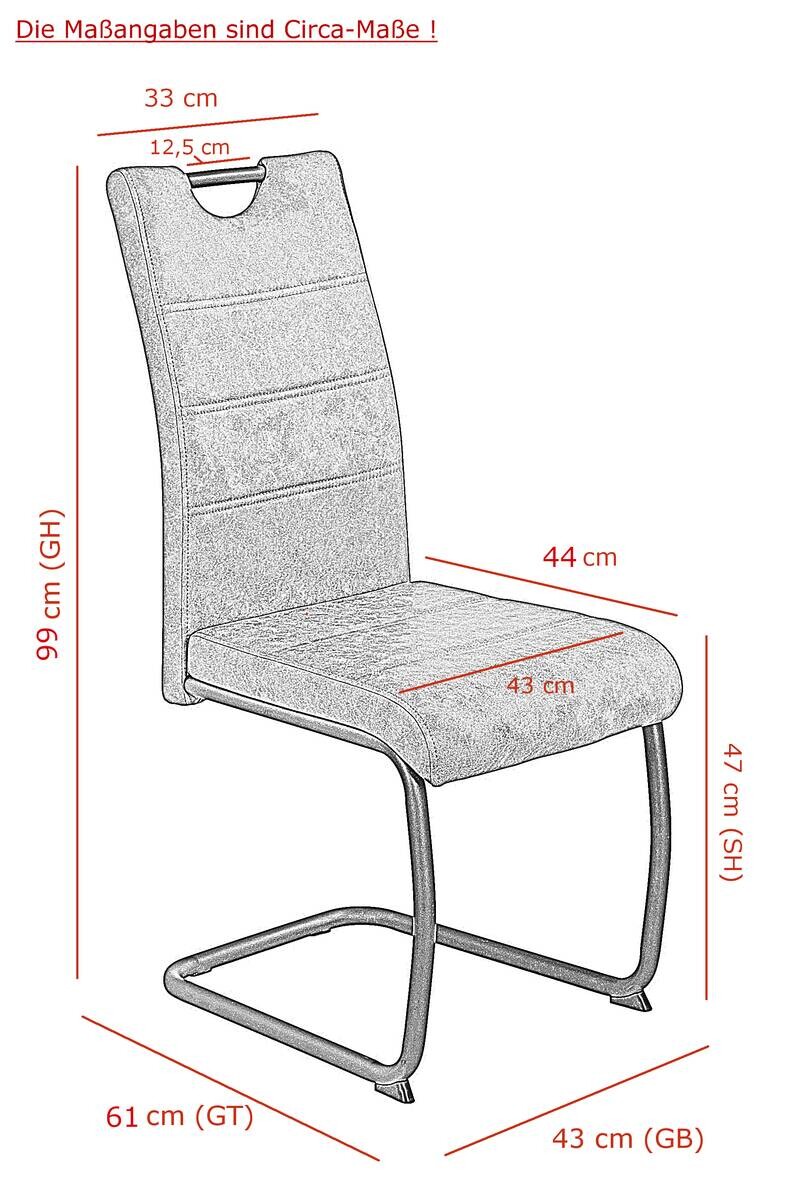 Schwingstuhl Dunja schlamm Vintage Microfaser B/H/T: ca. 43x98x58 cm