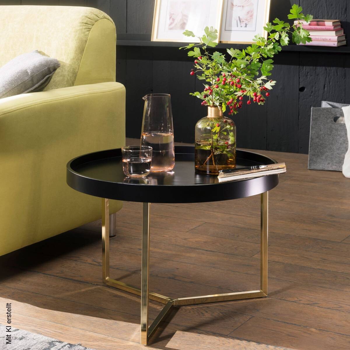 Couchtisch schwarz gold B/H/T: ca. 0x42x0 cm
