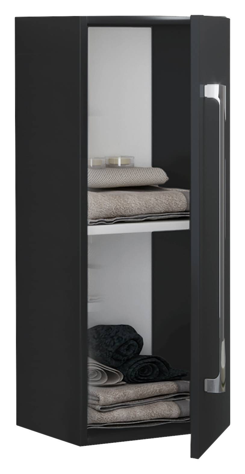 Midischrank Badinos schwarz Alu Optik B/H/T: ca. 33x75x22 cm
