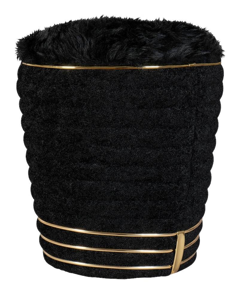 360 Living Hocker Doric 310 schwarz gold H/D: ca. 50x42 cm