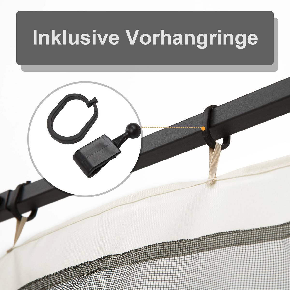 Outsunny Moskitonetz beige B/L: ca. 207x302 cm