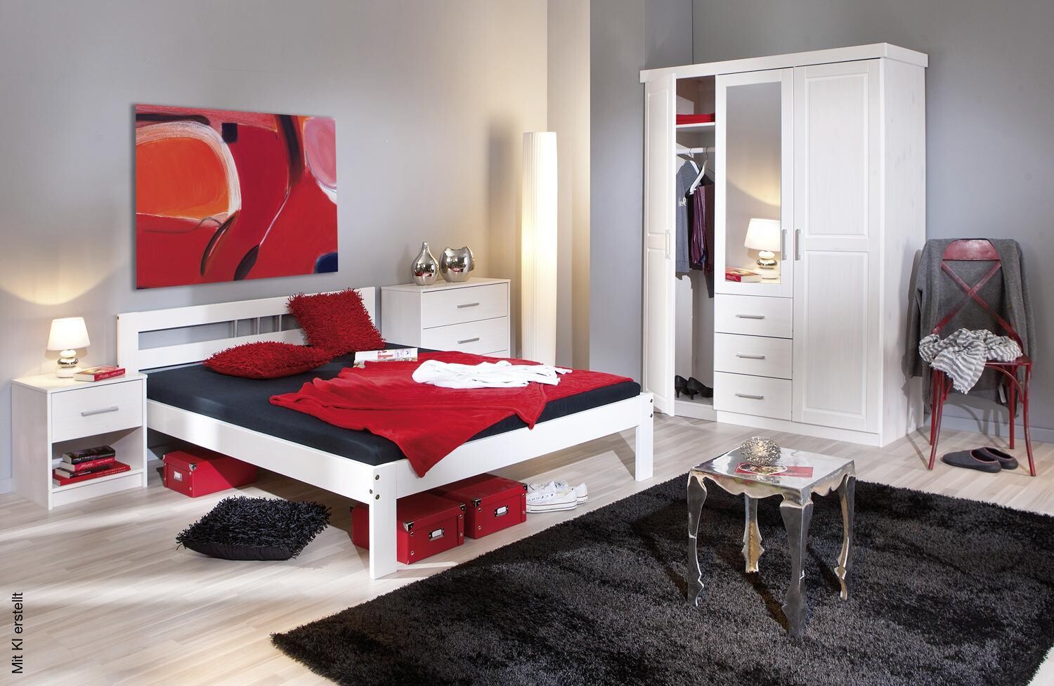 Kleiderschrank Geraldo weiß B/H/T: ca. 140x190x55 cm