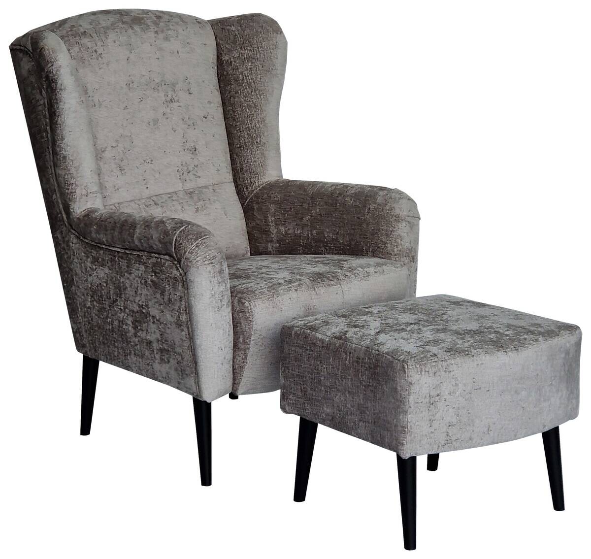 Sessel mit Hocker Canto grau Polyester B/H: ca. 76x85 cm