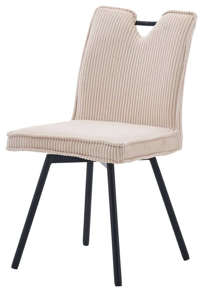Stuhl Lara beige Kord B/H/T: ca. 47x89x58 cm