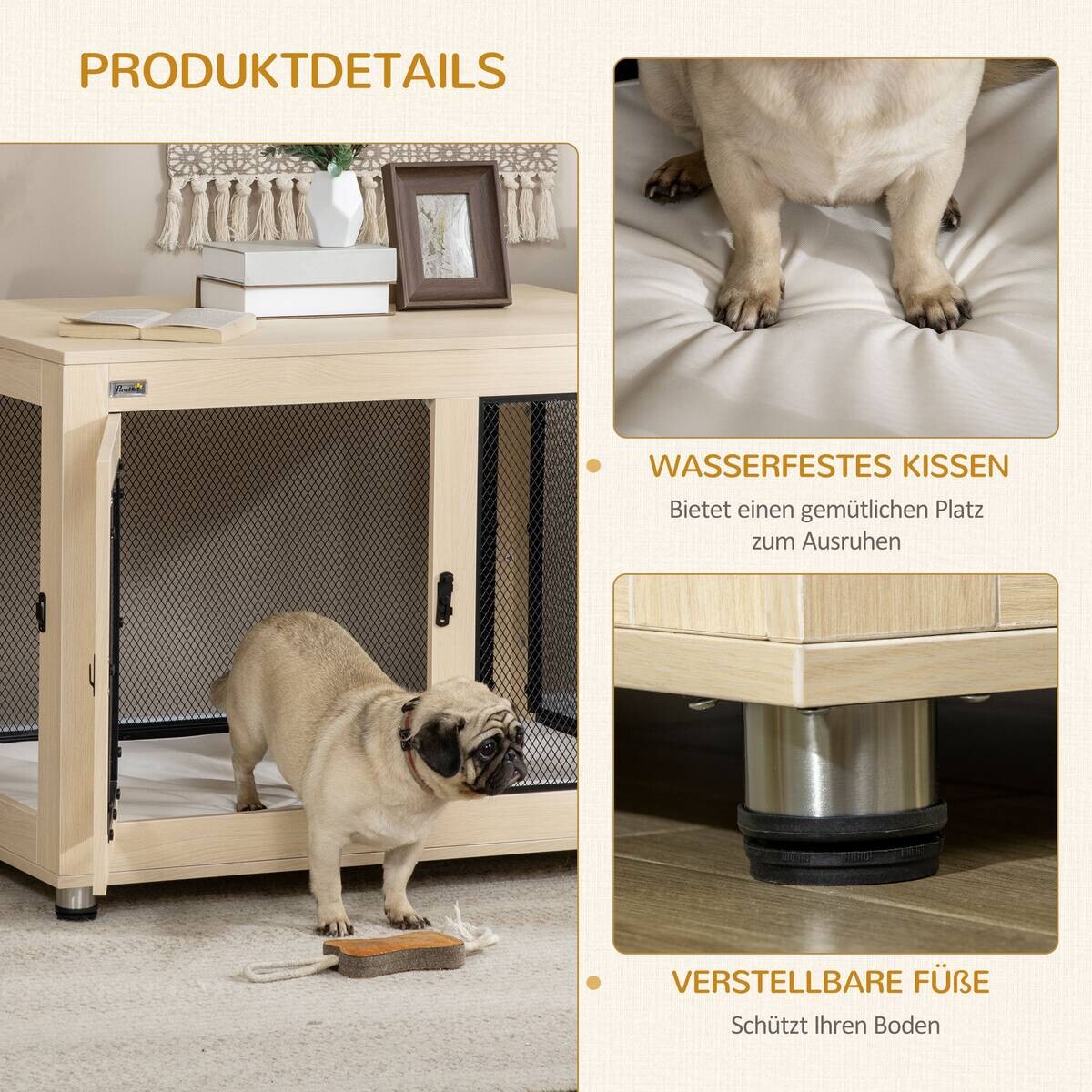 PawHut Hunde-Zubehör Eiche Polyester B/H/L: ca. 60x94x71,5 cm