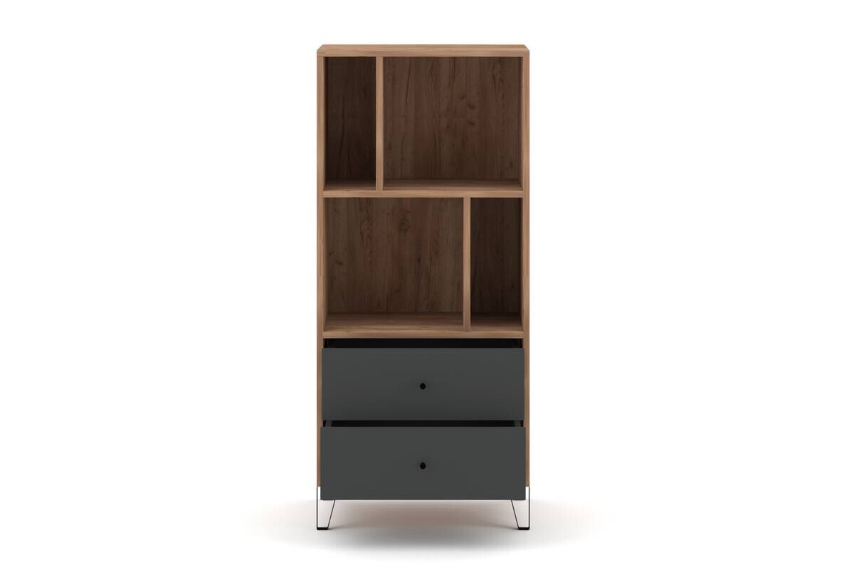 Regal BILBAO Eiche Tabak Nachbildung anthrazit B/H/T: ca. 63,4x135,2x40 cm