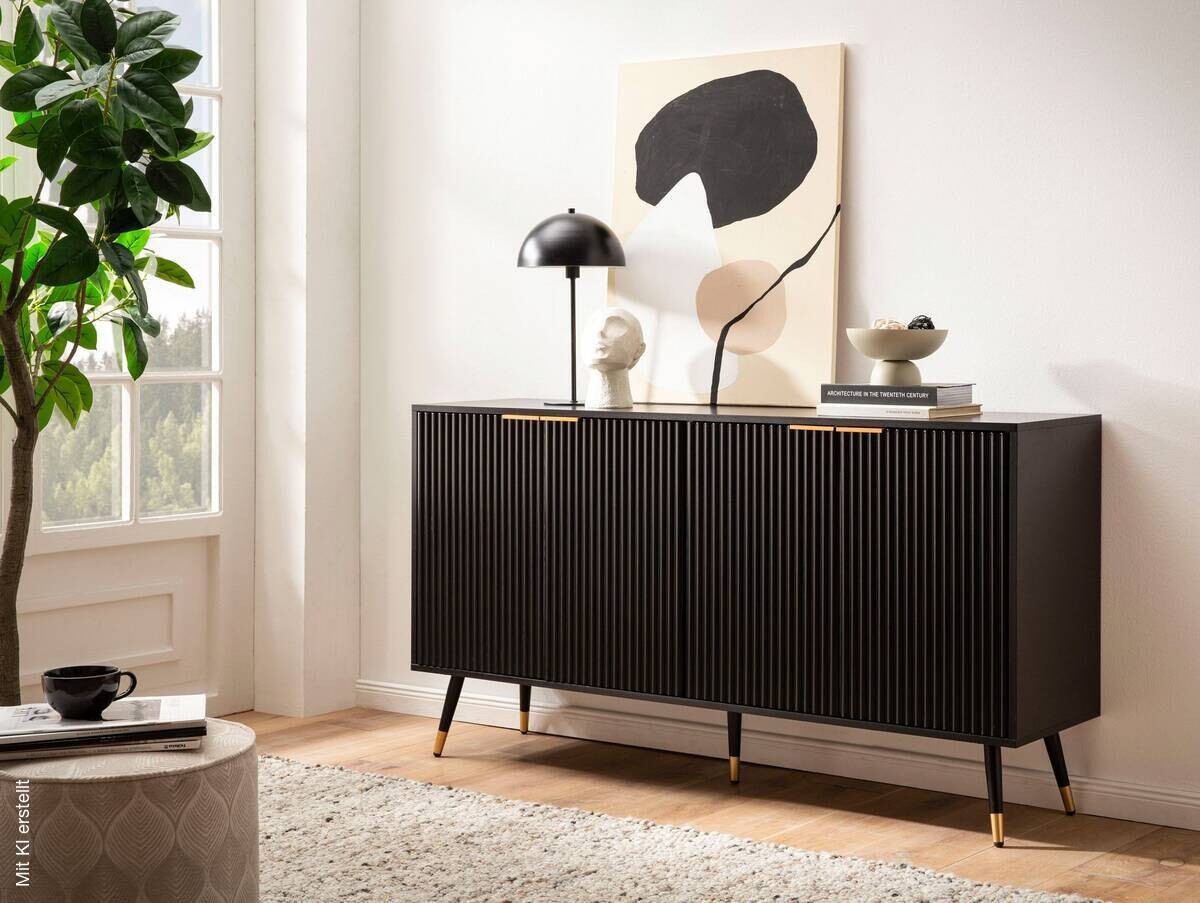 Sideboard schwarz B/H/T: ca. 150x81x39 cm