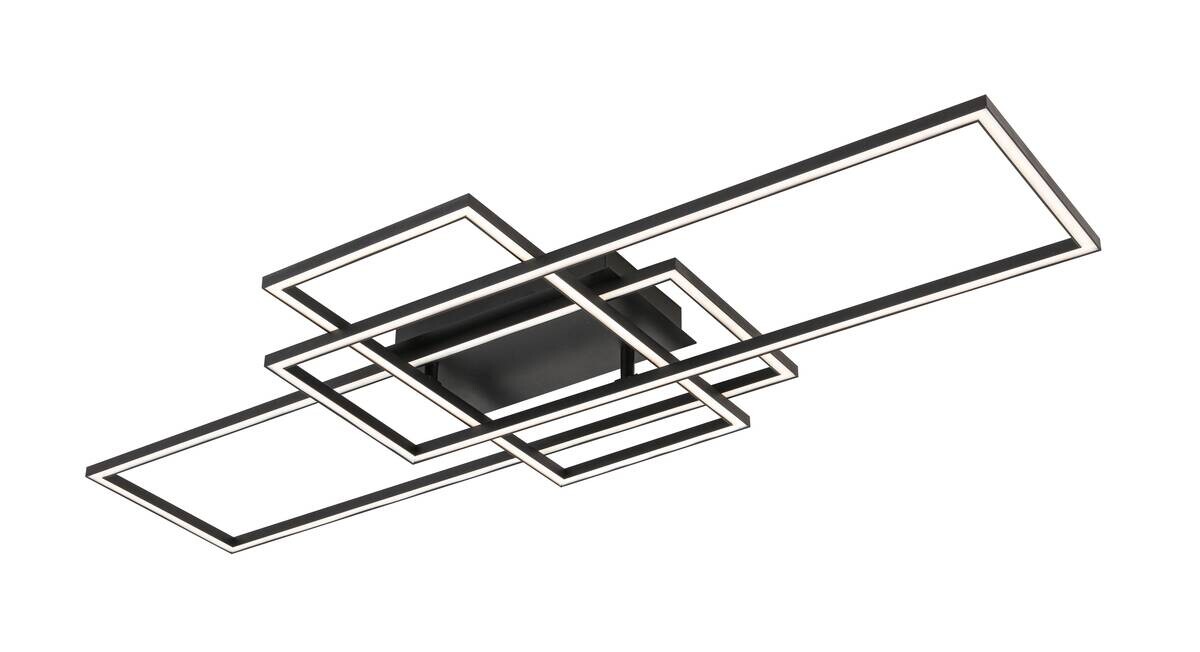 Deckenleuchte schwarz Kunststoff Metall B/H/L: ca. 42x10x103 cm