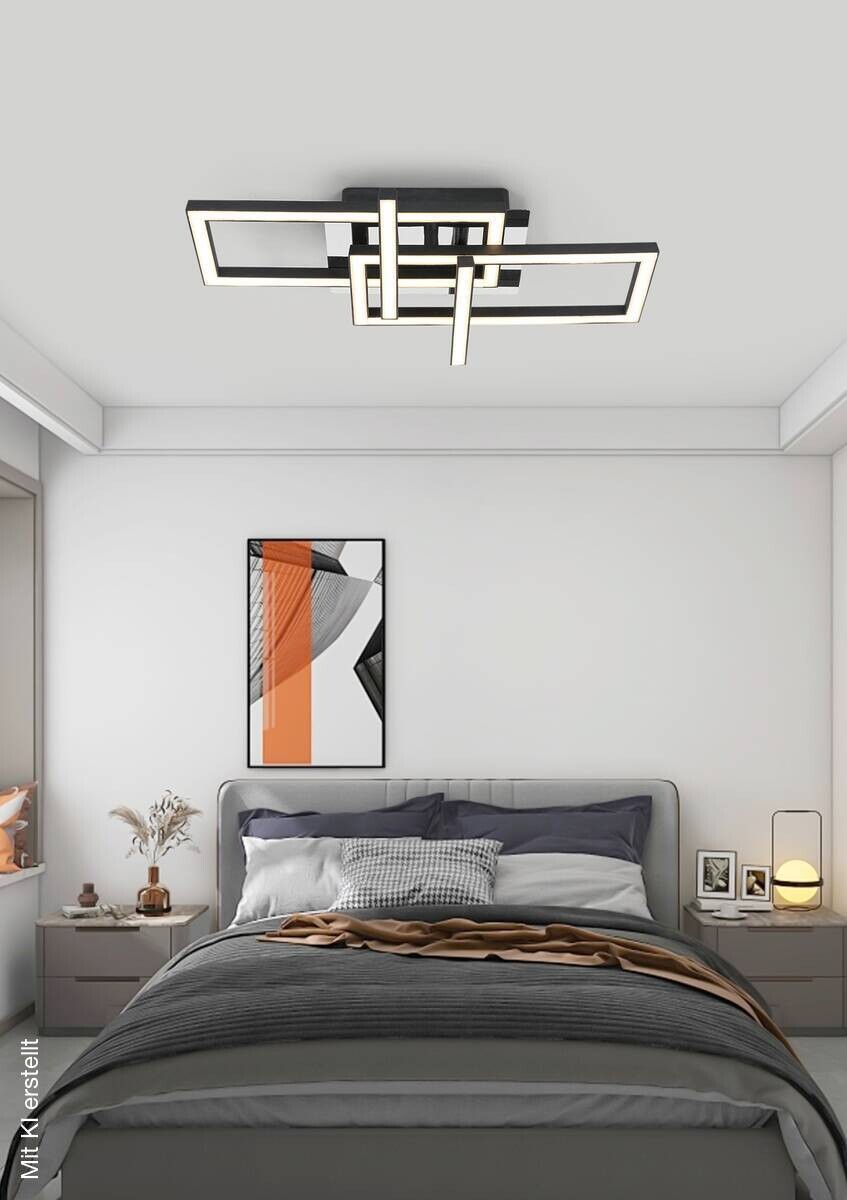 Nolo LED-Deckenleuchte Harald schwarz Chrom Kunststoff Metall B/H/L: ca. 28,5x7x42 cm 1 Brennstellen