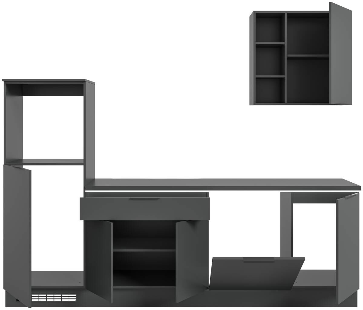 xonox.home Küchenblock Charly schwarz B/H/T: ca. 260x222x60 cm