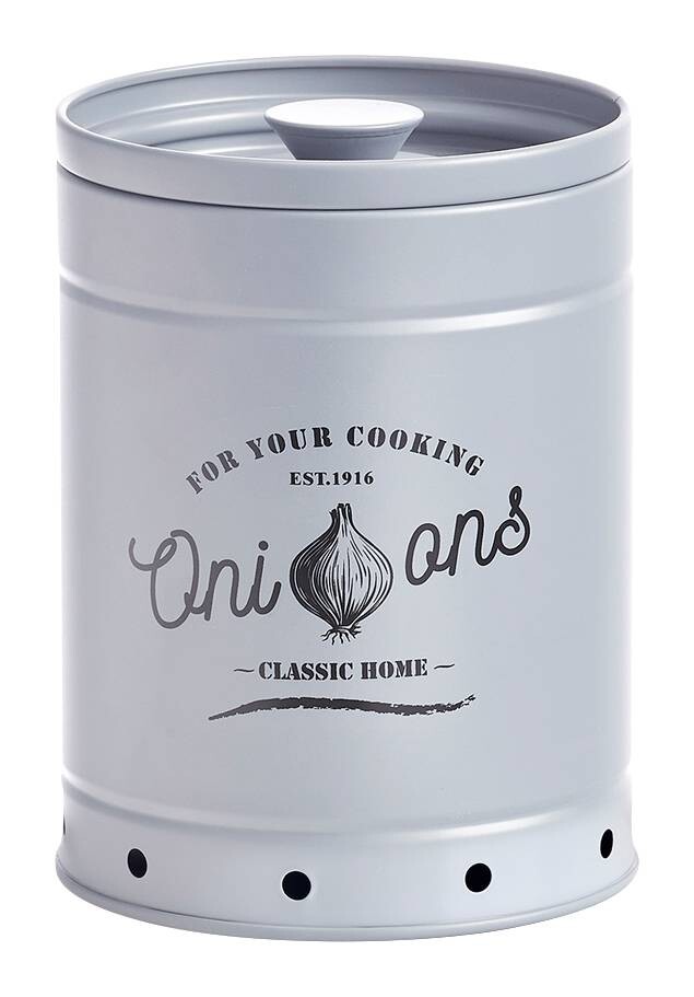 Zeller Vorratsdose Zwiebel grau B/H/L: ca. 13,7x18,4x13,7 cm