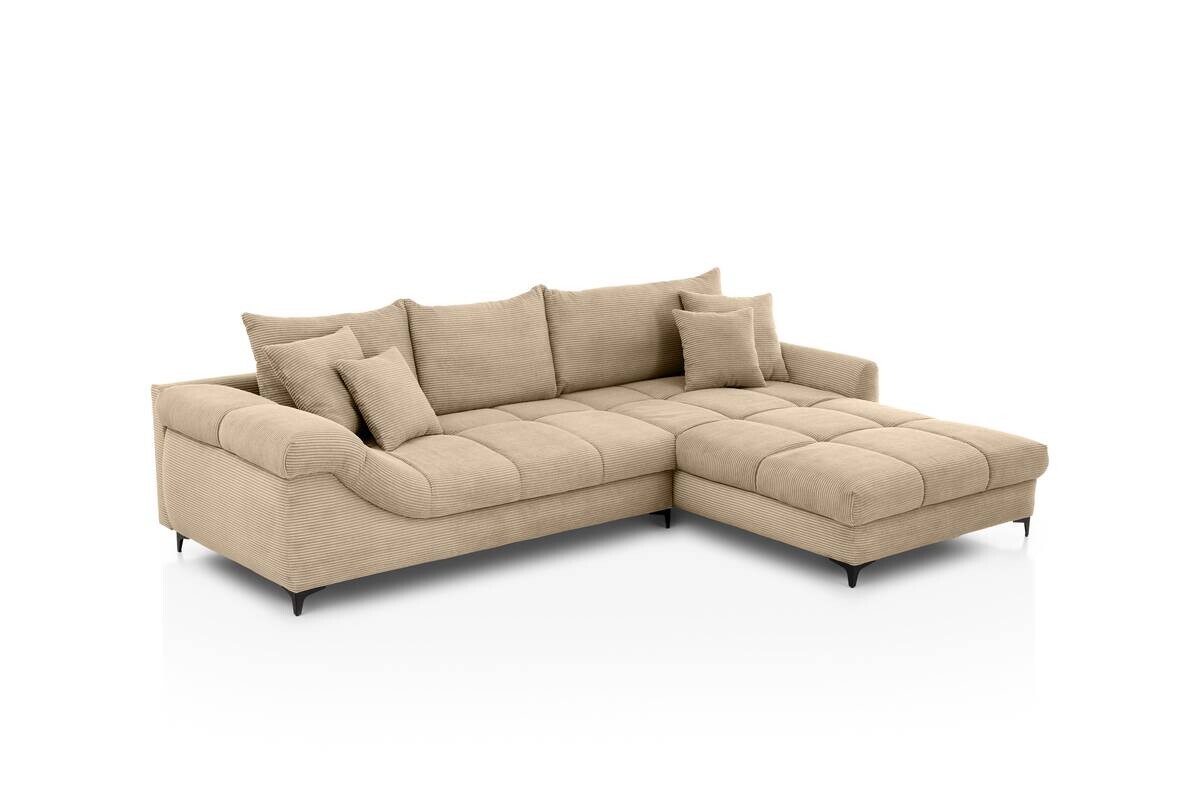 Ecksofa taupe Microfaser B/H/T: ca. 332x96x227 cm