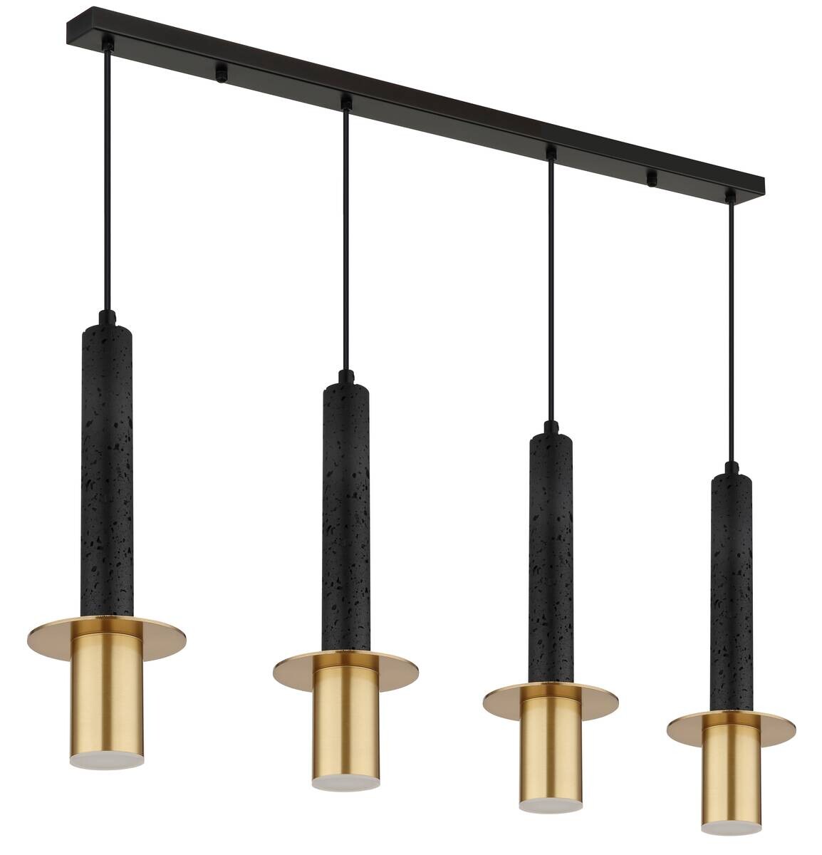 GLOBO Pendelleuchte messing schwarz Metall B/H/L: ca. 12x130x87 cm GU10 4 Brennstellen