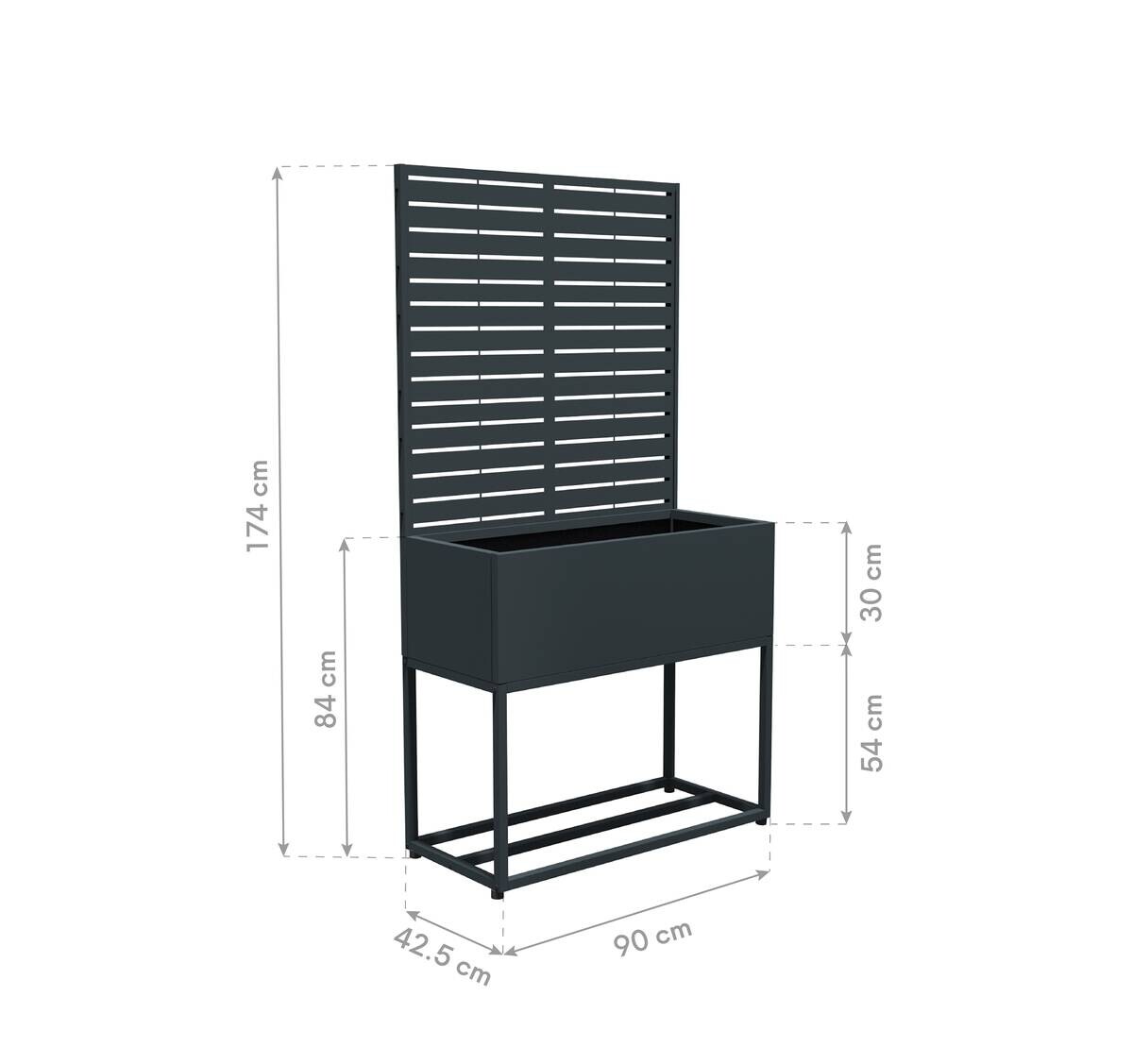 Westmann Pflanzkasten Dekora anthrazit Stahl B/H/L: ca. 90x170x40 cm