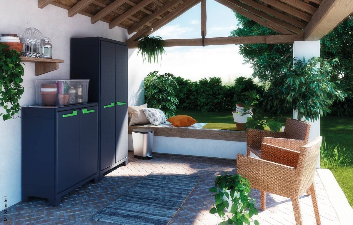 Keter Kunststoffschrank Moby grau Kunststoff B/H/T: ca. 80x100x44 cm