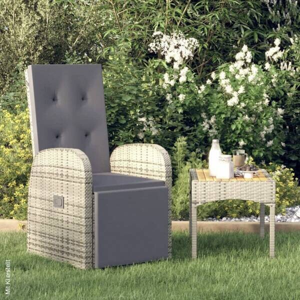 vidaXL Gartensessel grau Kunststoff B/H/L: ca. 69x106x57 cm