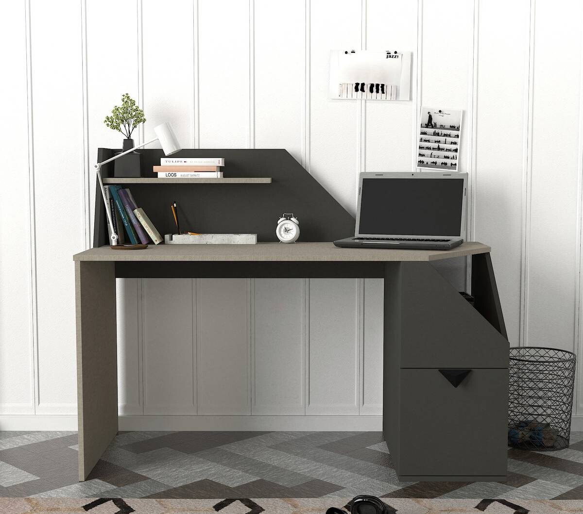 Schreibtisch Gusto grau anthrazit B/H/T: ca. 140x74x60 cm