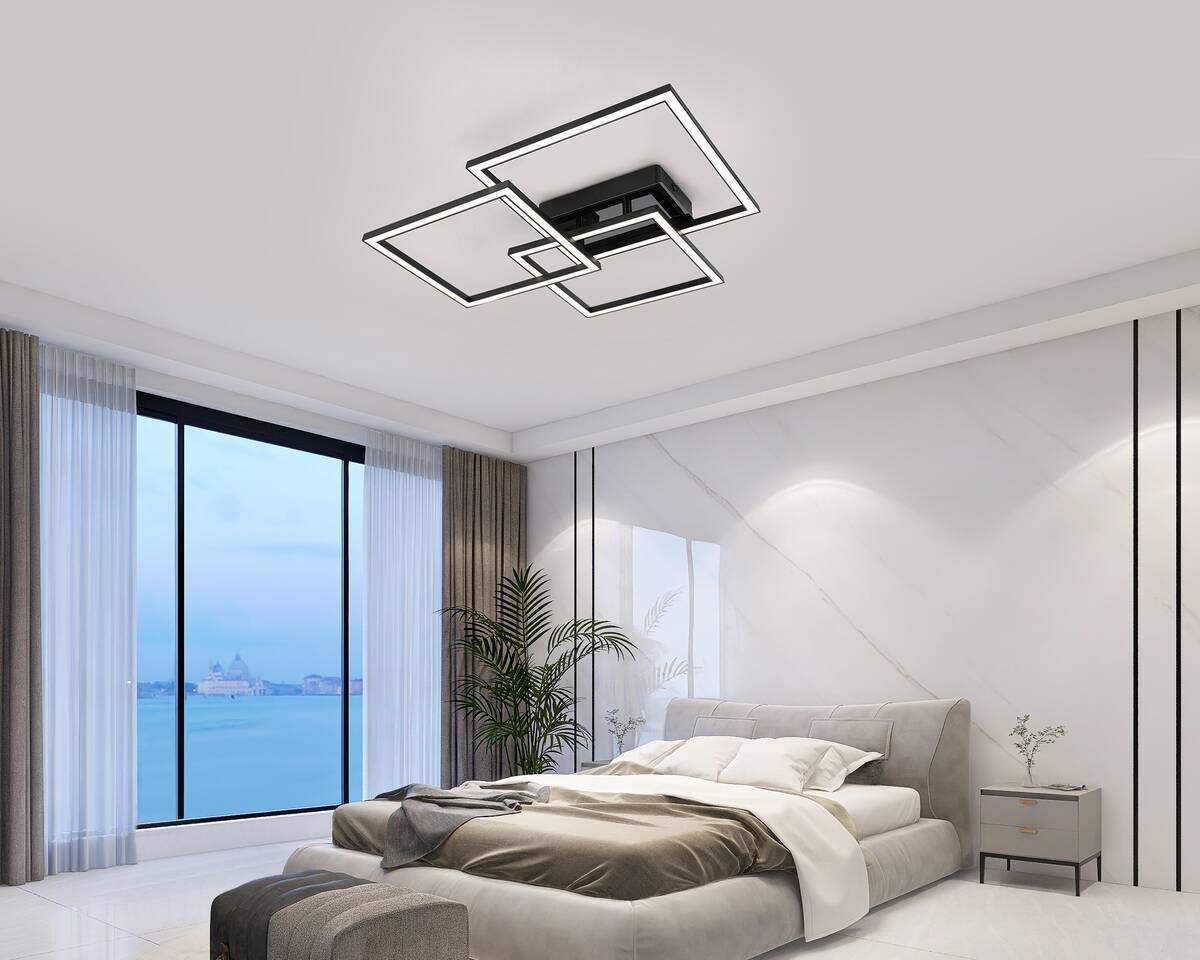 Nolo LED-Deckenleuchte Triple schwarz Kunststoff B/H/T: ca. 49,5x45x8 cm