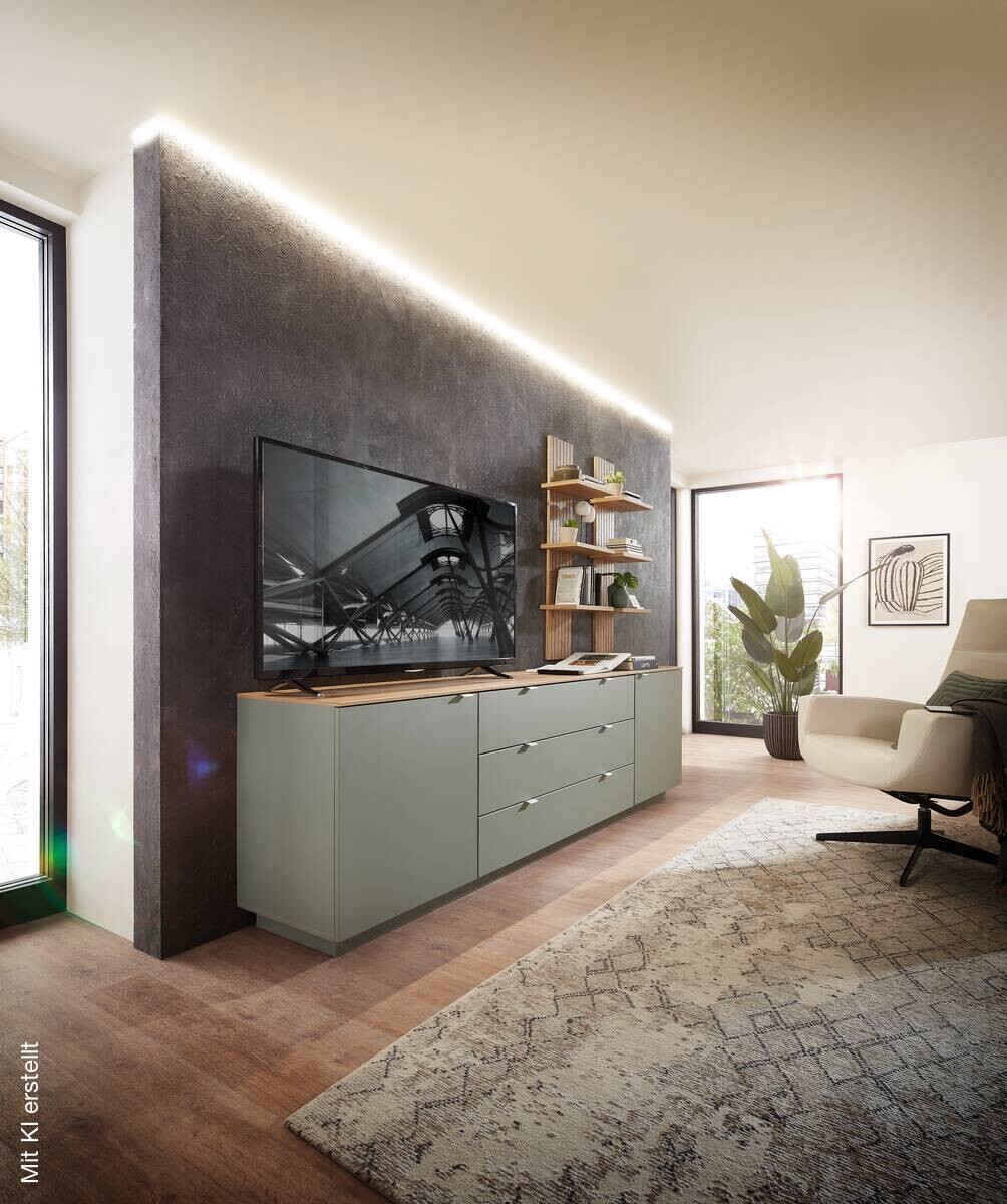 Sideboard Core salbei Eiche Artisan Nachbildung B/H/T: ca. 240x77x44 cm