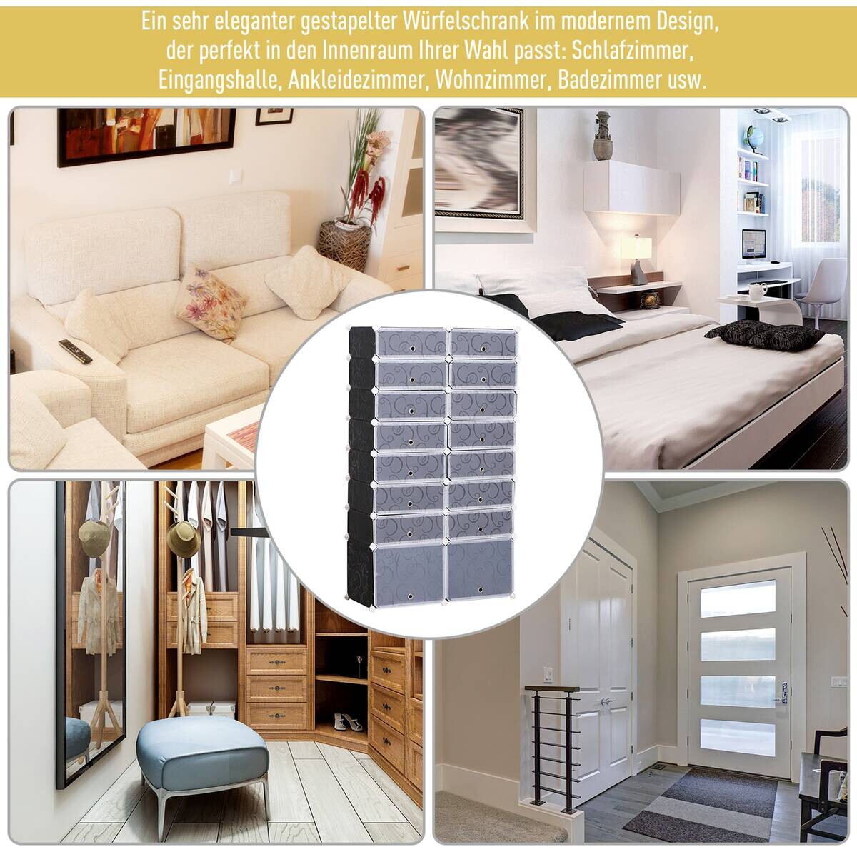 HOMCOM Schuhregal schwarz Metall B/H/L: ca. 37x95x160 cm