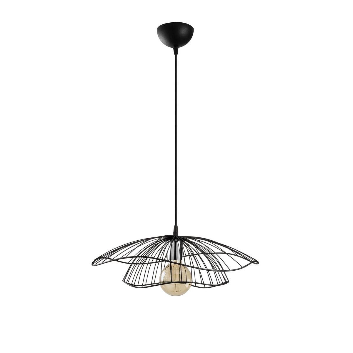 Opviq Pendelleuchte Tel schwarz Metall B/H/T/L/D: ca. 50x111x50x50x50 cm E27 1 Brennstellen