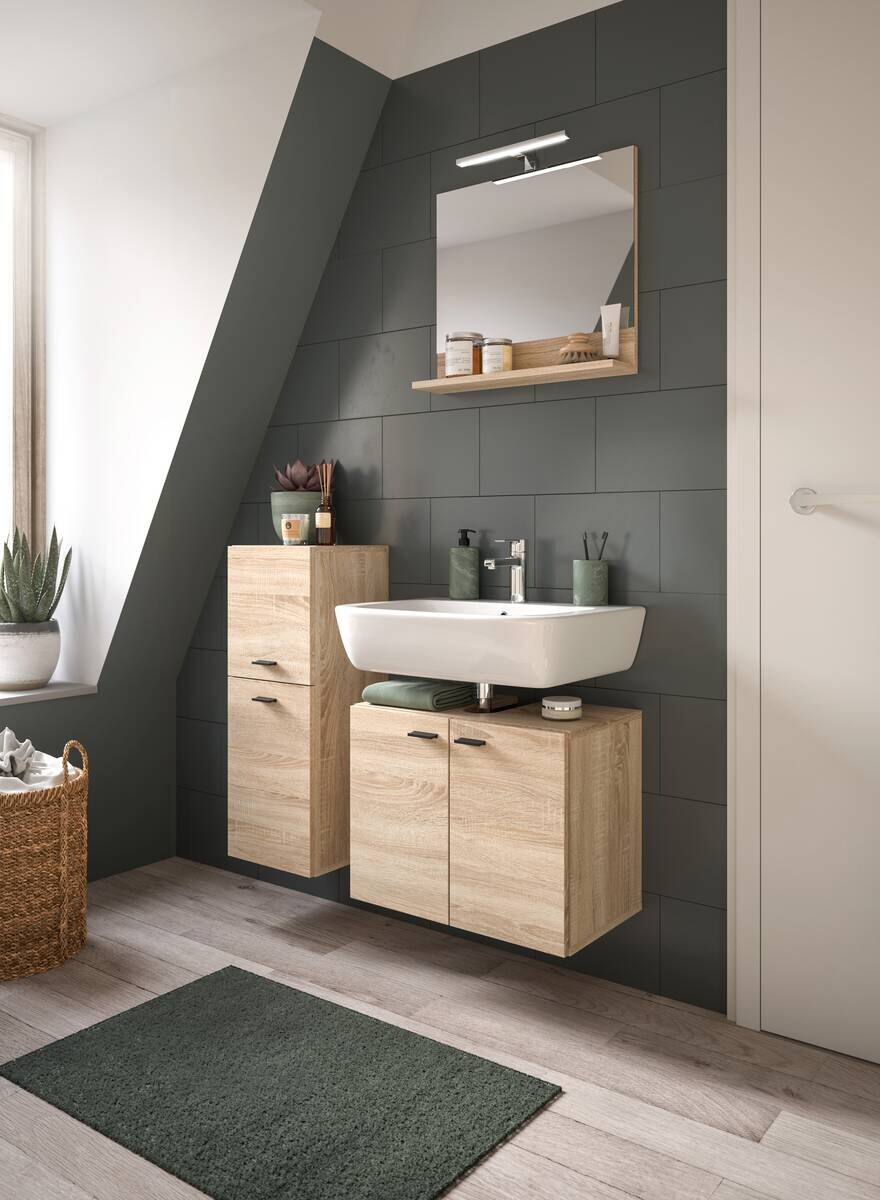 Badezimmer-Set BOSTON Eiche Sonoma Nachbildung B/H/T: ca. 102x186x33 cm