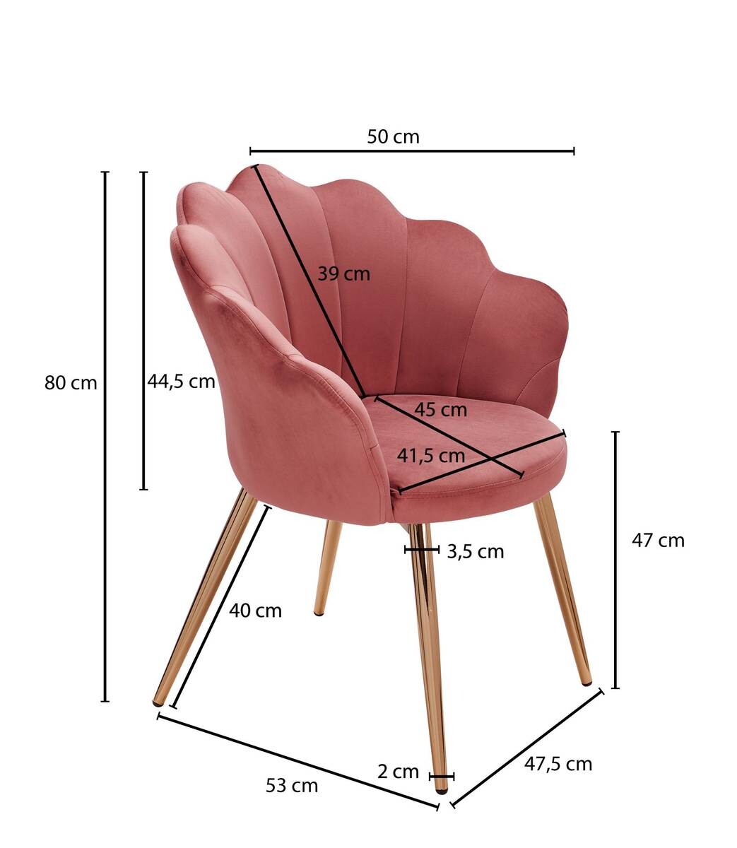 Stuhl rosa gold Stoff Eisen B/H/T: ca. 47,5x80x53 cm