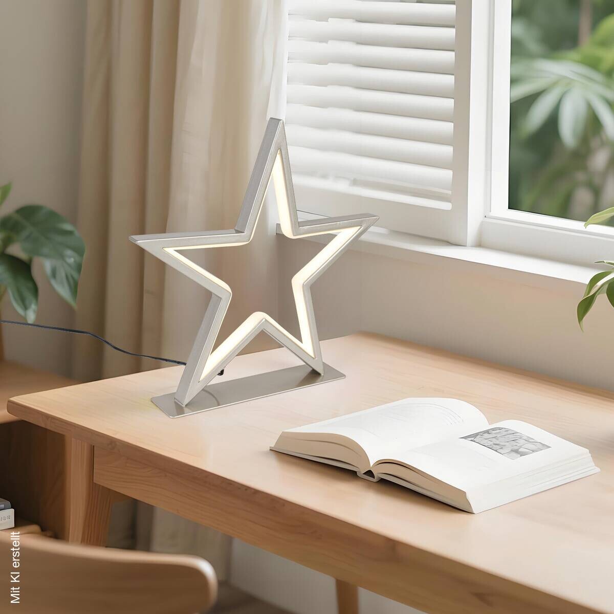 LED-Dekoleuchte Stella champagner Metall B/T/L: ca. 33x5x32 cm