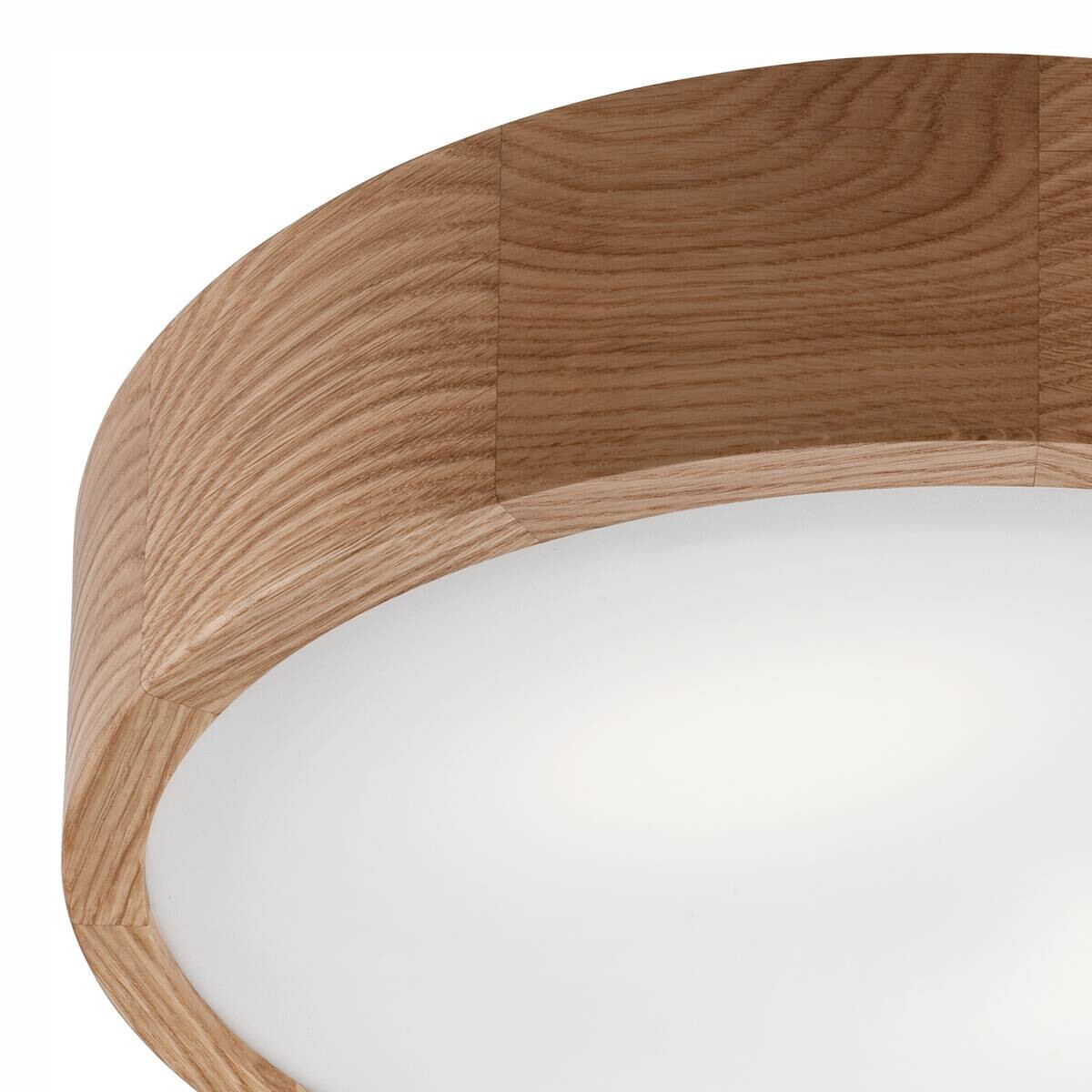 Lamkur Deckenleuchte Eveline Eiche Glas Holz H/L: ca. 8x37 cm E27 2 Brennstellen