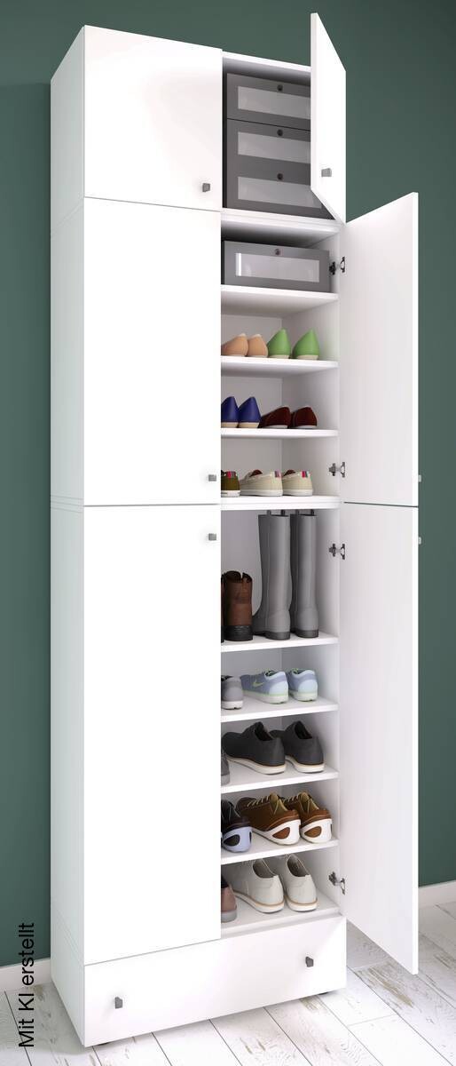 Schuhschrank Lona weiß B/H/T: ca. 70x240x39 cm