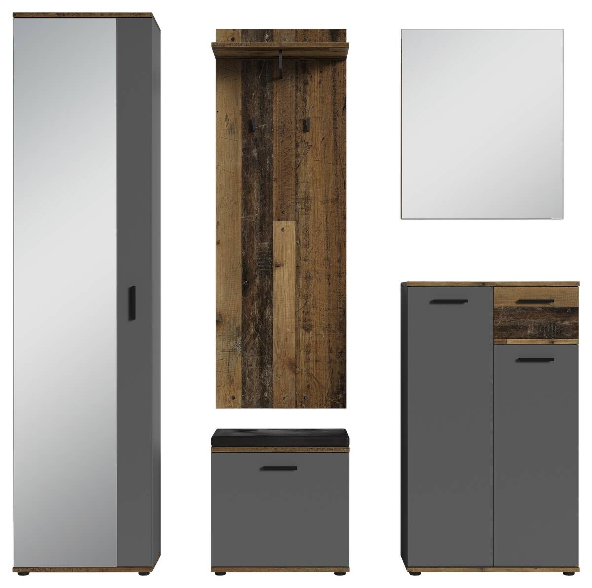 Garderobenset JAKOB Set 5-tlg. anthrazit