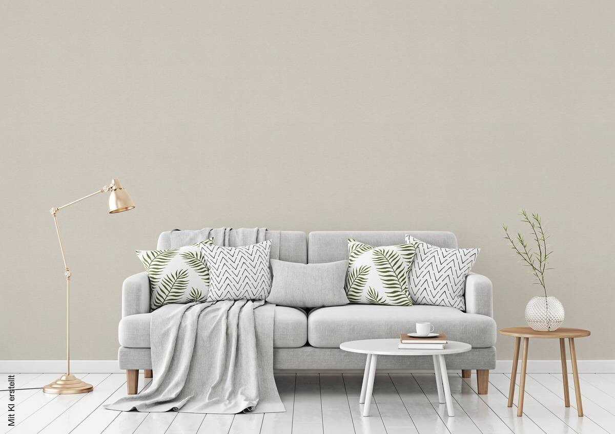 Vliestapete Uni beige B/L: ca. 53x1005 cm