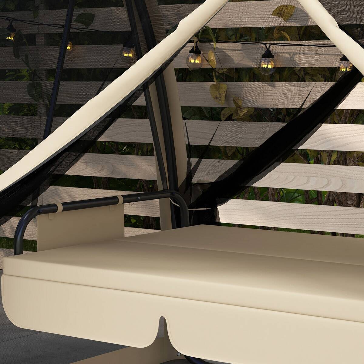 Outsunny Hollywoodschaukel kaffee Metall B/H/L: ca. 140x197x240 cm