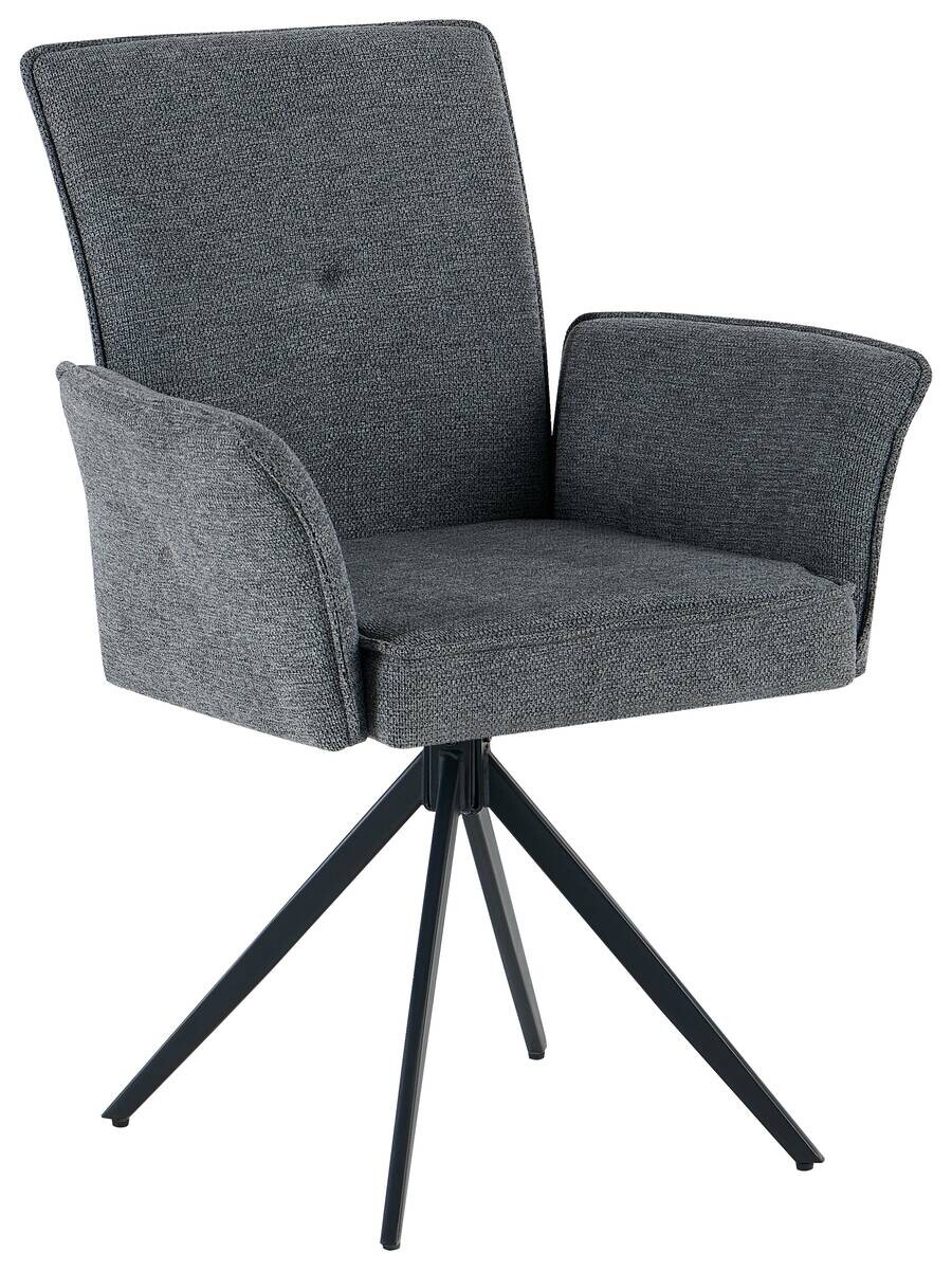 Stuhl Lima grau Webstoff B/H/T: ca. 65x92x65 cm