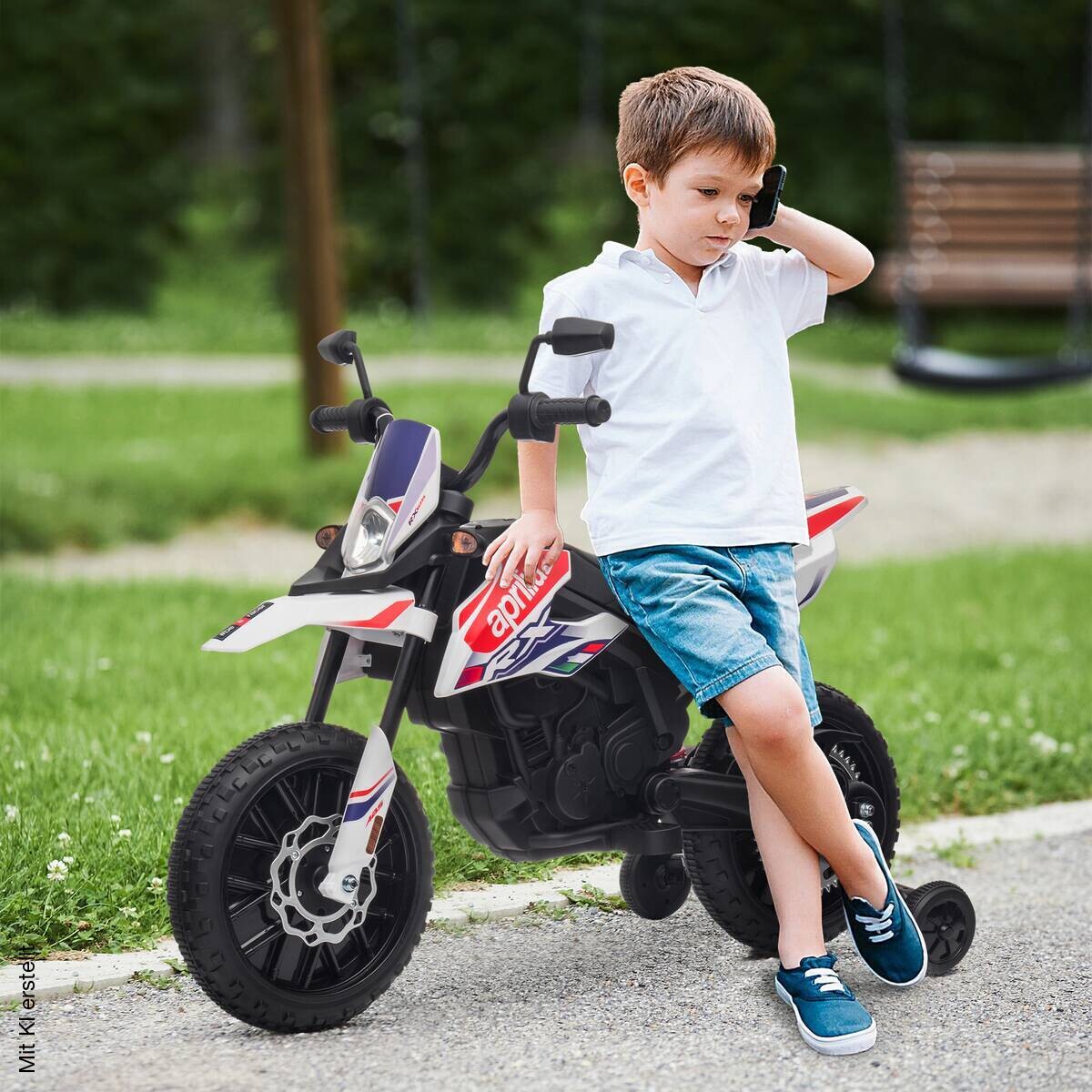 AIYAPLAY Kindermotorrad weiß B/H/L: ca. 56x80x106,5 cm