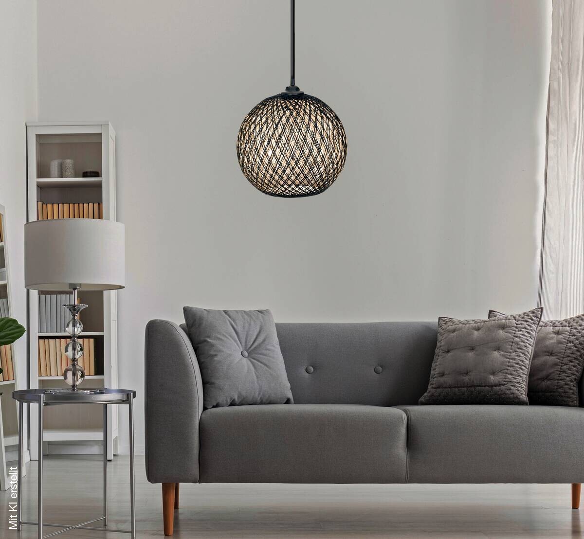 Opviq Pendelleuchte ecru braun B/H/T/L: ca. 22x55x24x22 cm E27 1 Brennstellen