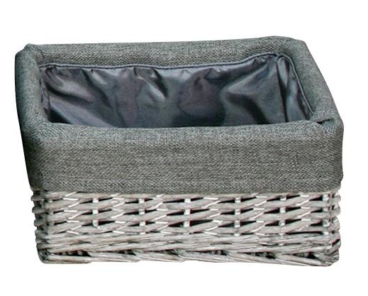 POCOline Aufbewahrungskorb grau Weide B/H/L: ca. 18x12x24 cm