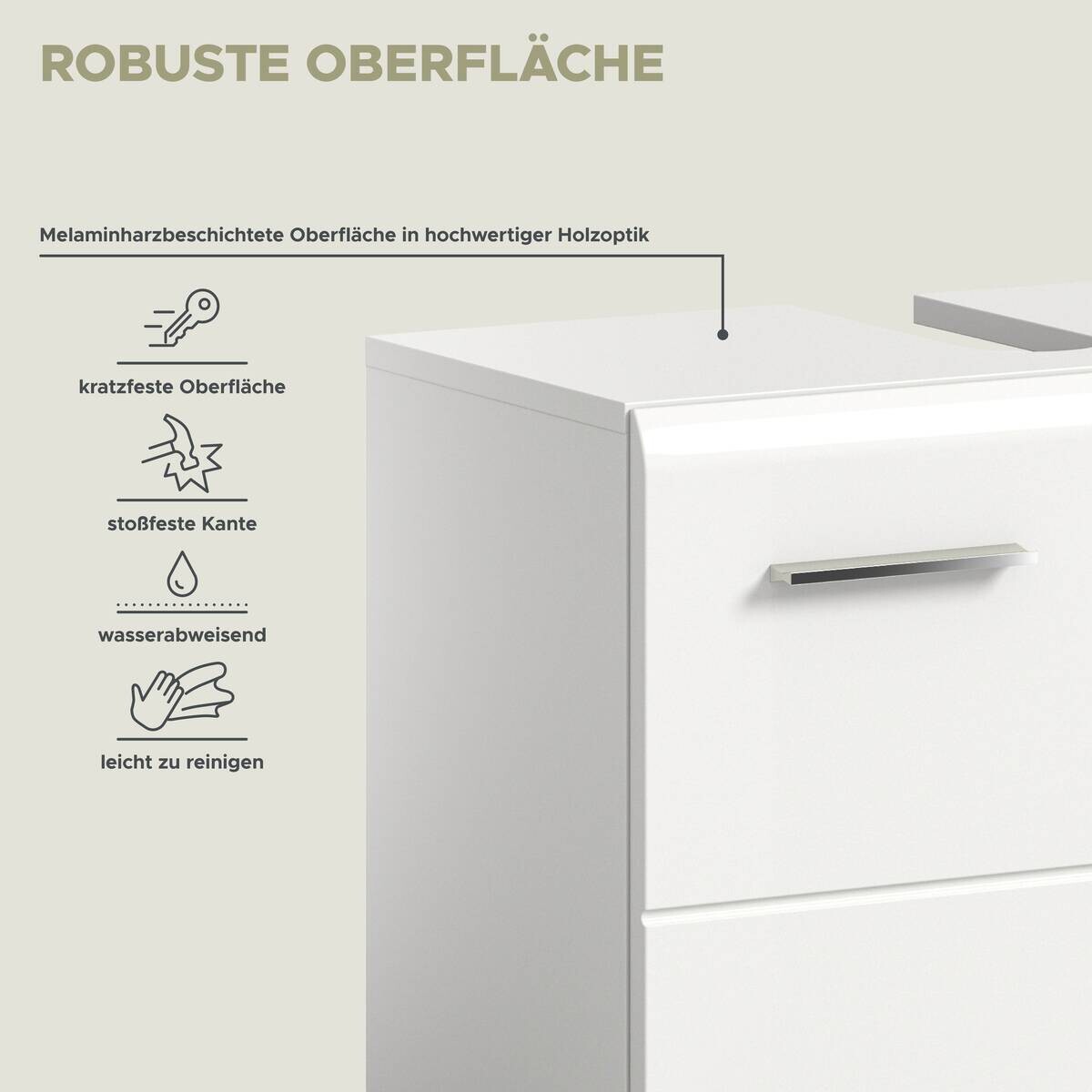 Badezimmer-Set Ice weiß weiß Hochglanz B/H/T: ca. 165x185x30 cm