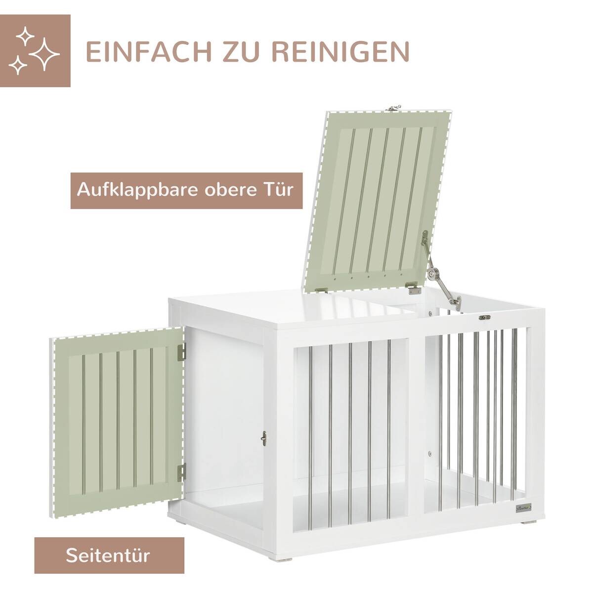 PawHut Hunde-Zubehör weiß Edelstahl B/H/L: ca. 50x80x56,5 cm
