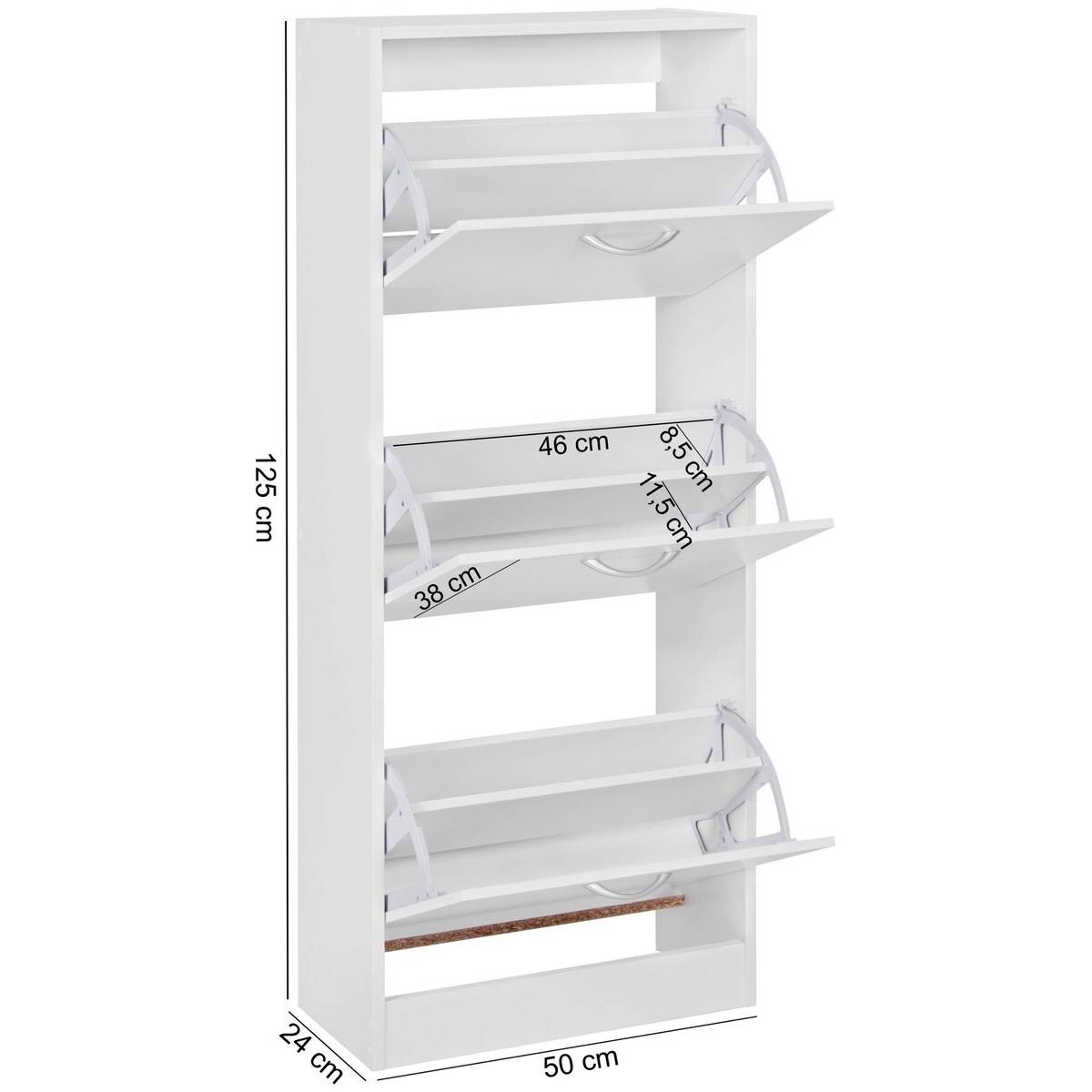 Schuhschrank weiß B/H/T: ca. 50x125x24 cm