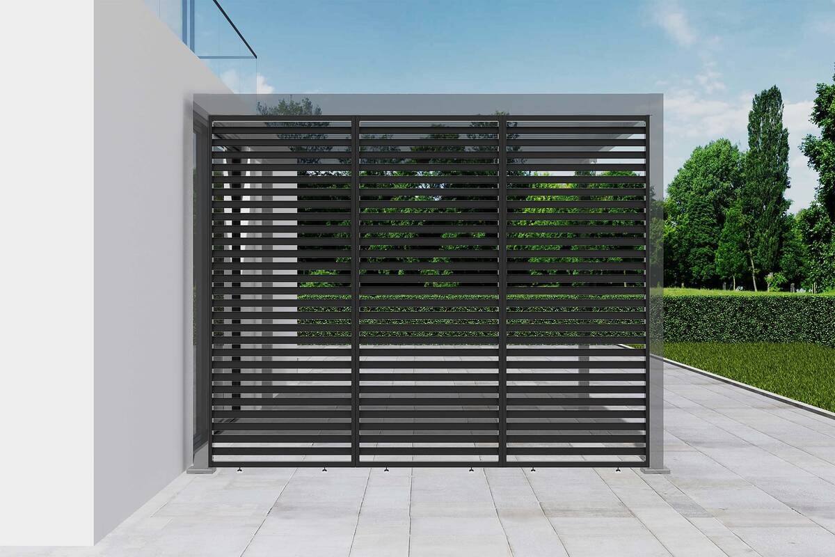 Sichtschutz anthrazit Aluminium B/H/L: ca. 6x226x93 cm