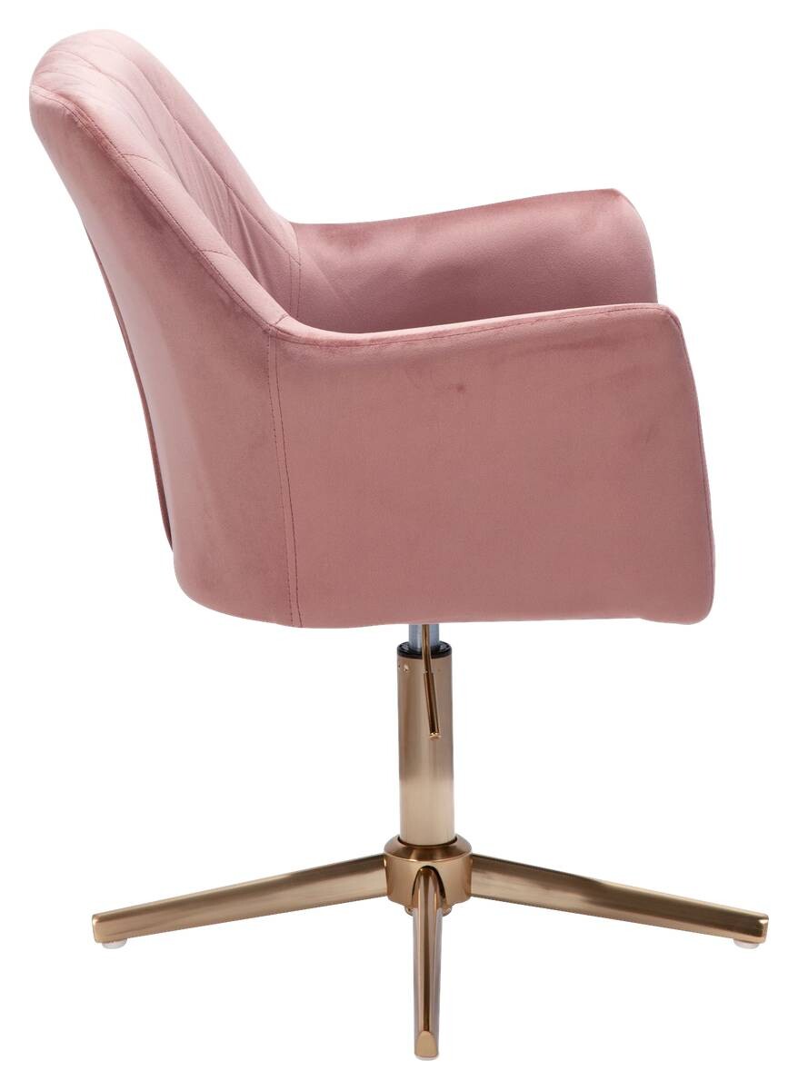 Drehstuhl rosa gold Stoff Eisen