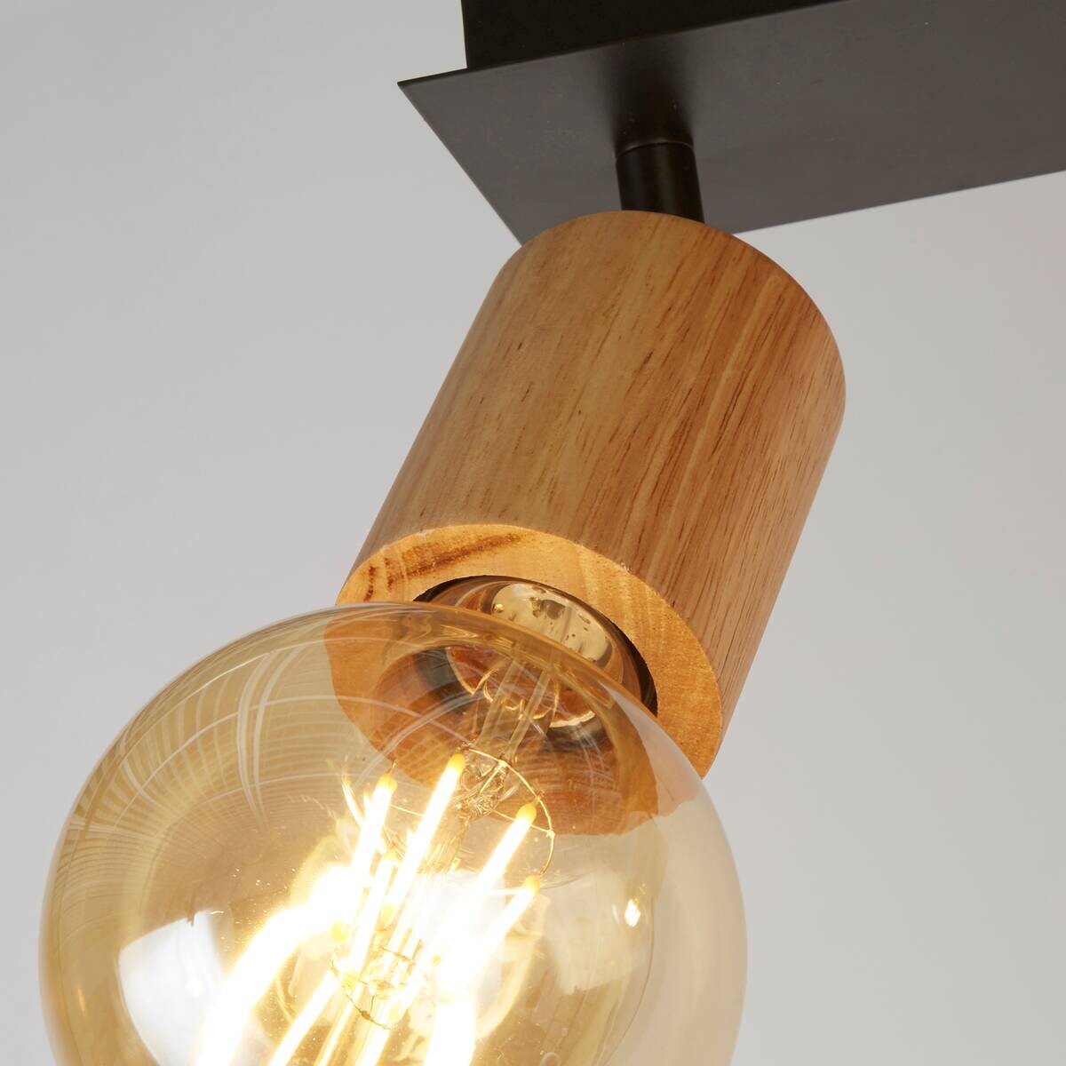 Searchlight Strahler Spinny schwarz braun Stahl B/H/T/L: ca. 10x15x15x91,5 cm E27 4 Brennstellen