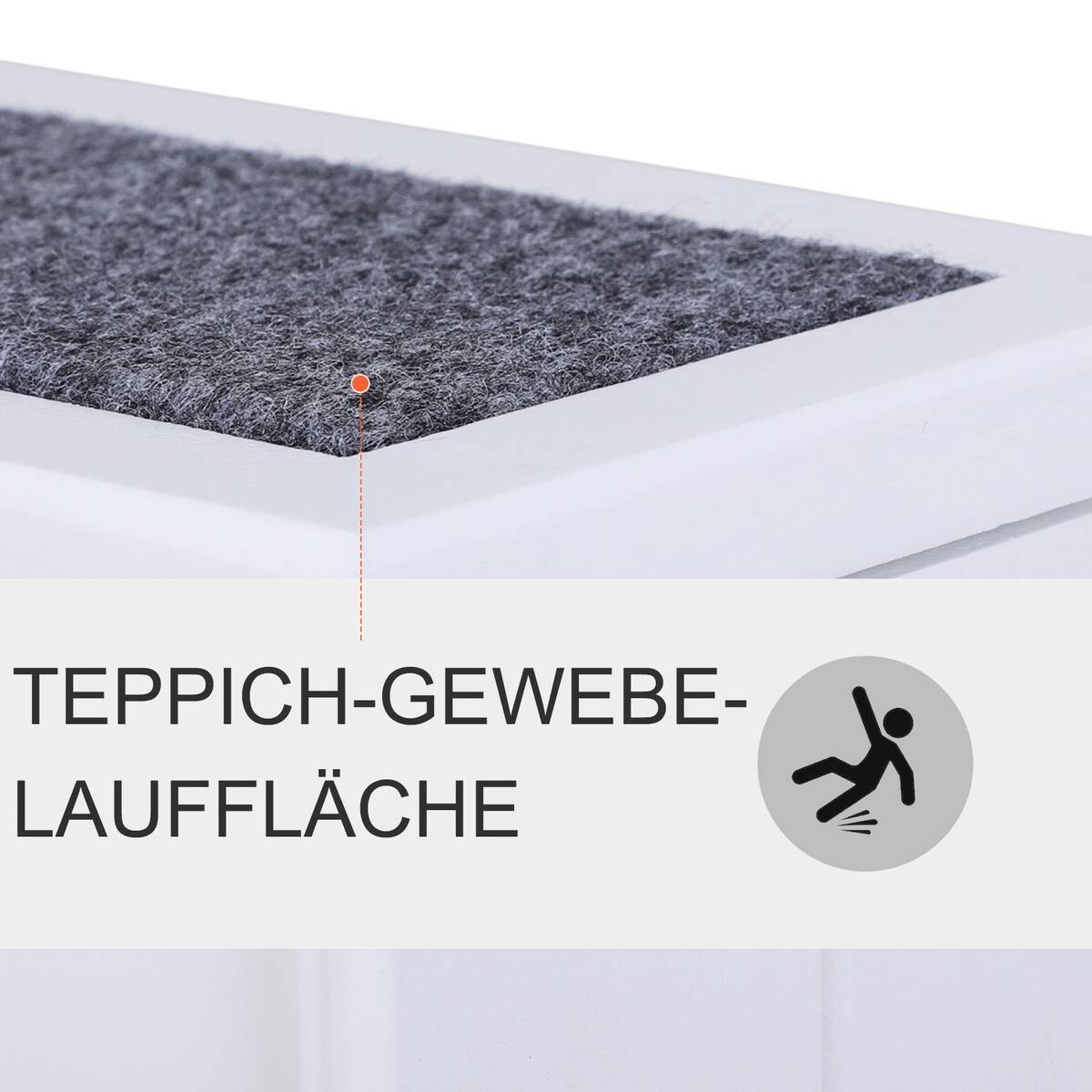 PawHut Haustiertreppe weiß Kiefer B/H/L: ca. 45x38x41 cm