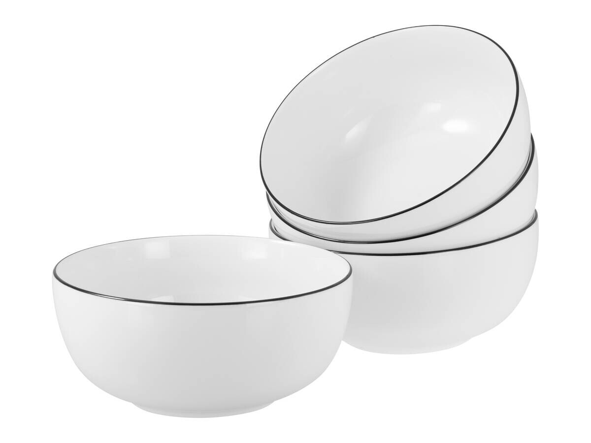 CreaTable Schüssel-Set Allround Black Line weiß Porzellan