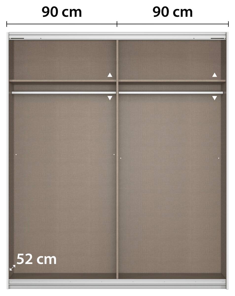 Schwebetürenschrank Quadra B/H/T: ca. 180x210x62 cm