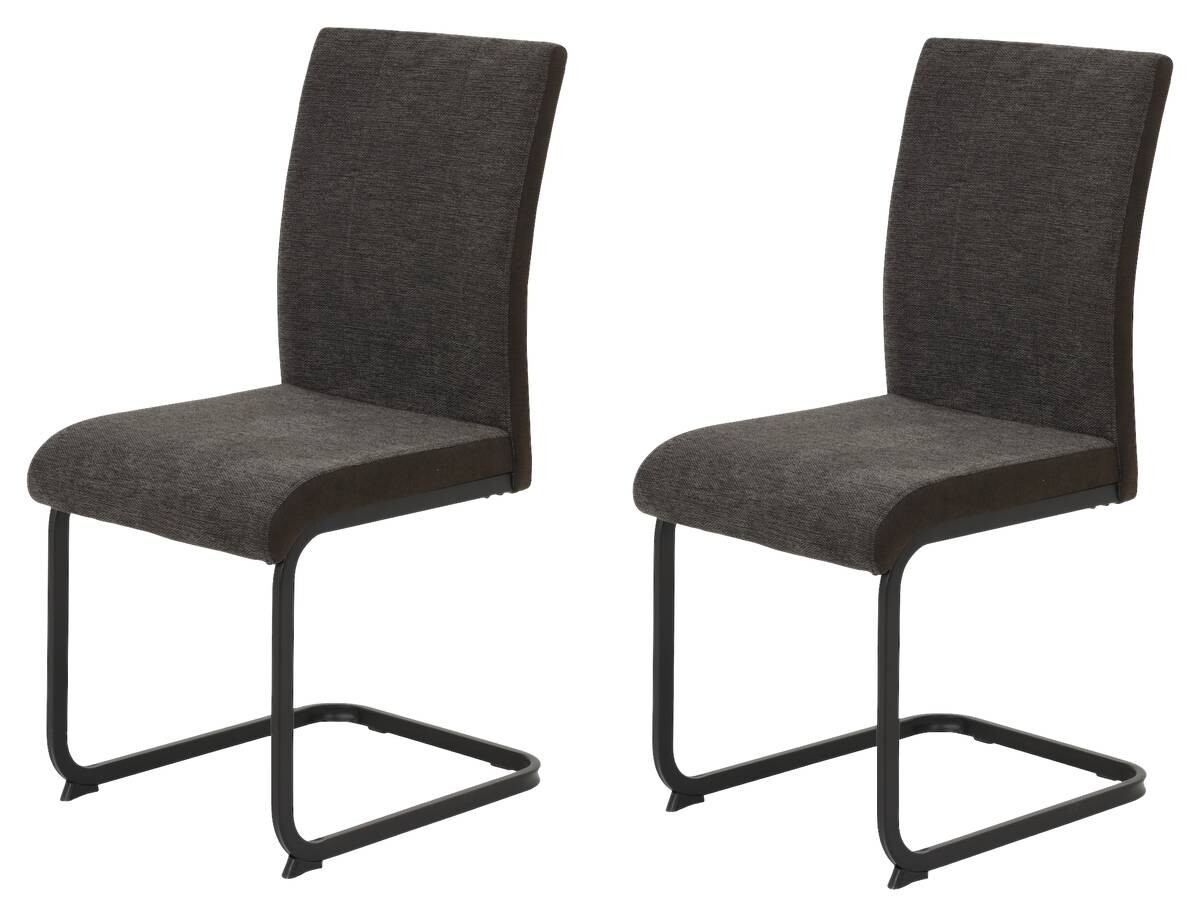 Stuhl 2er Set LINN braun Webstoff B/H/T: ca. 43x92x52 cm